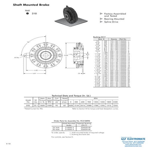 Inertia dynamics shaftmtdbrake310_specsheet