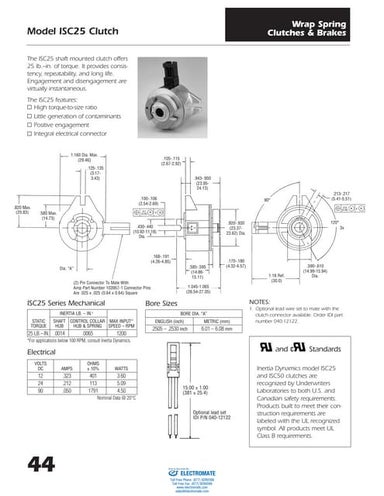 Inertia dynamic type isc_specsheet