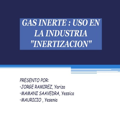 Inertizacion gas