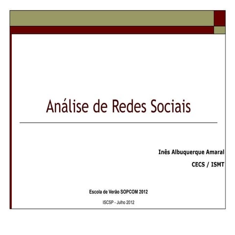 Análise de Redes Sociais