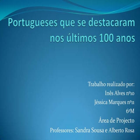 Os Portugueses que se destacaram no Mundo nos últimos 100 Anos