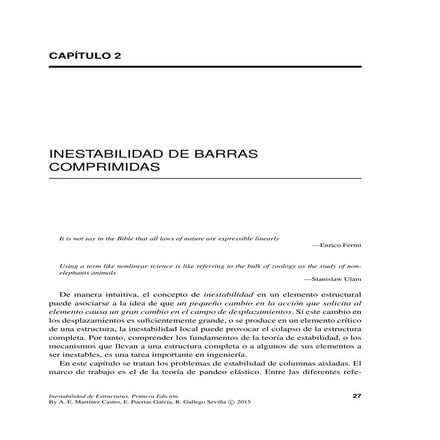 inestabilidad capítulo 2. Barras Comprimidas