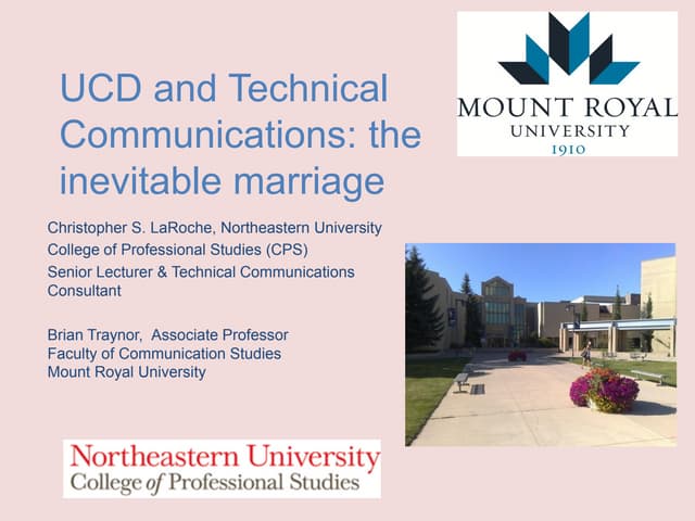 UCD and Technical Communication: The Inevitable Marriage