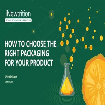 Packaging design & innovation in foods and beverages