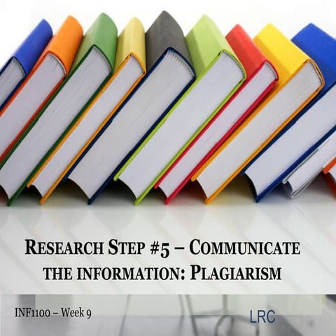Information Literacy Week 9: Plagiarism