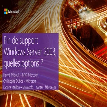 Fin de support Windows Server 2003, quelles options ?