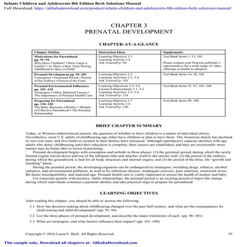 Infants Children and Adolescents 8th Edition Berk Solutions Manual