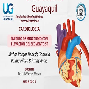CARDIOLOGÍA, INFARTO AGUDO DE MIOCARDIO CON ELEVACION DEL SEGMENTO ST.pptx