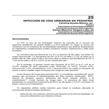 Infeccion de vias urinarias infectología pediátrica para el día a día