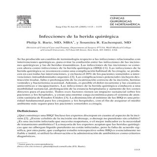 Infecciones de la herida quirúrgica