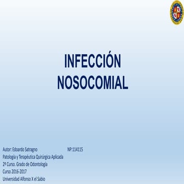 INFECCIÓN NOSOCOMIAL