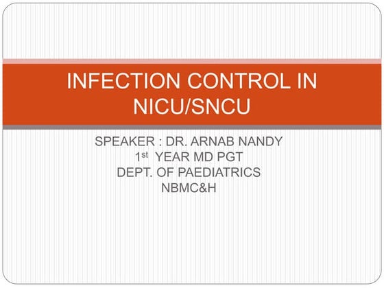 Infection Control In NICU | PPT