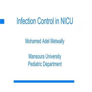 Infection control in nicu