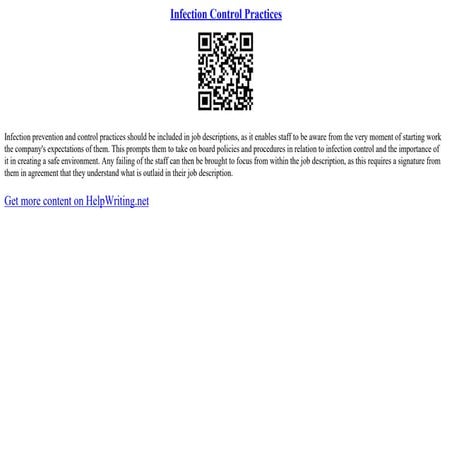 Infection Control In Hospitals | PPTX