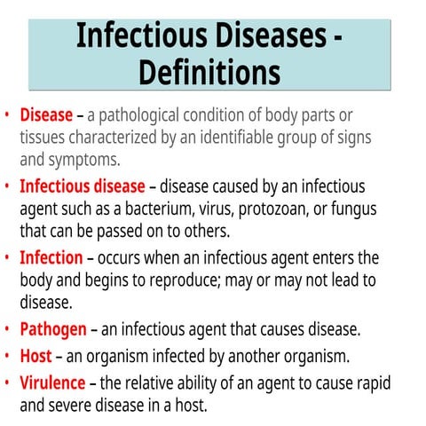 Comprehensive Overview of Infectious Diseases: Definitions ...
