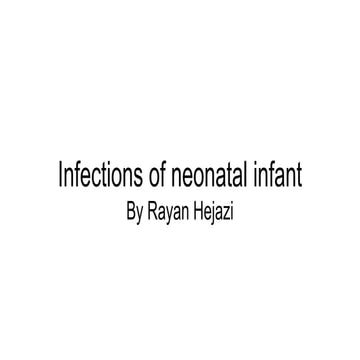 Infections of neonatal infant