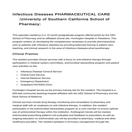Infectious disease pharmaceutical care N.75