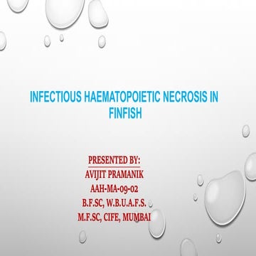 Infectious hematopoietic necrosis virus in finfish (IHNV)