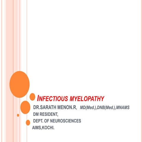Infectious myelopathy