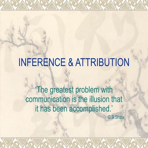 Inference and attribution