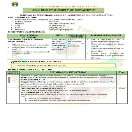 Taller de habilodades de comprensión de lecturas inferenciales