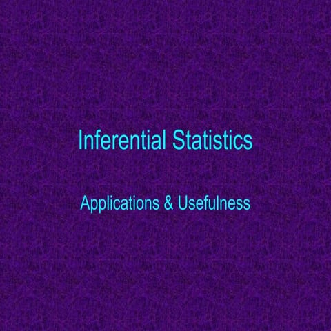 Inferential statistics