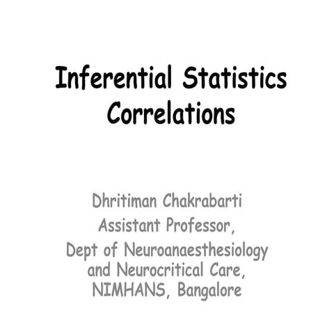 Inferential statistics correlations