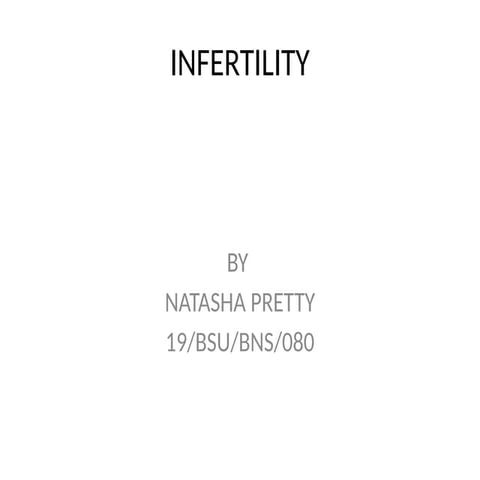 INFERTIITY in women of child bearing age