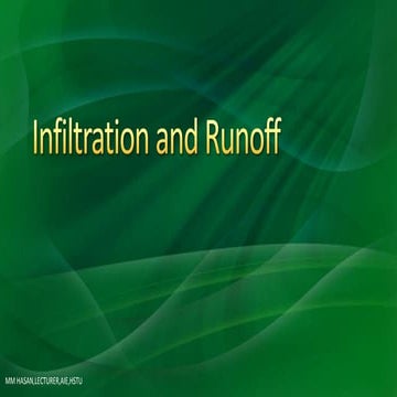 Infiltration and runoff
