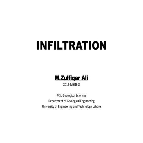 Unit 3 INFILTRATION | PPTX