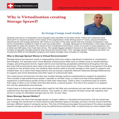 Why is Virtualization Creating Storage Sprawl? By Storage Switzerland