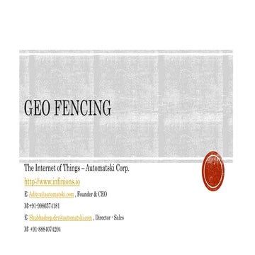 infinions.io - The Internet of Things - Geo Fencing