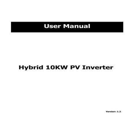 Infini solar 10kw-manual