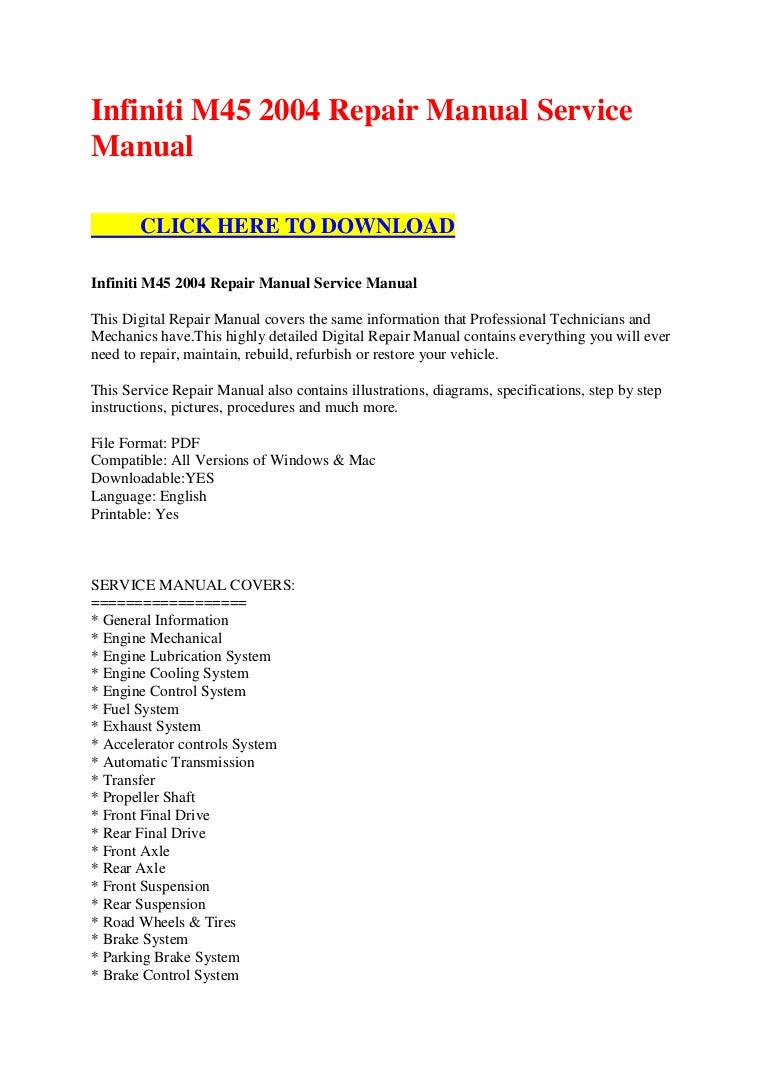 infinitim452004repairmanualservicemanual-110804162340-phpapp01-thumbnail-4.jpg?cb=1312475080  Infiniti m45 2004 repair manual service ...