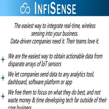 InfiSense - Overview and Example Applications for LoRaWAN IoT