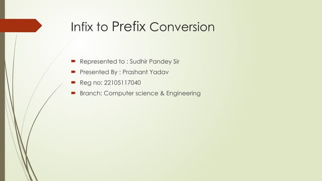 Infix to Prefix Conversion/.....................................................