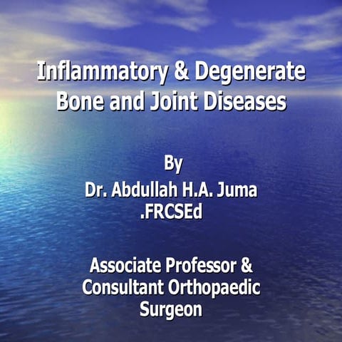 Inflammatory & Degenerate Bone And Joint Diseases