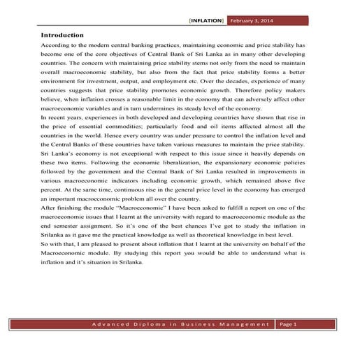 Inflation in srilanka