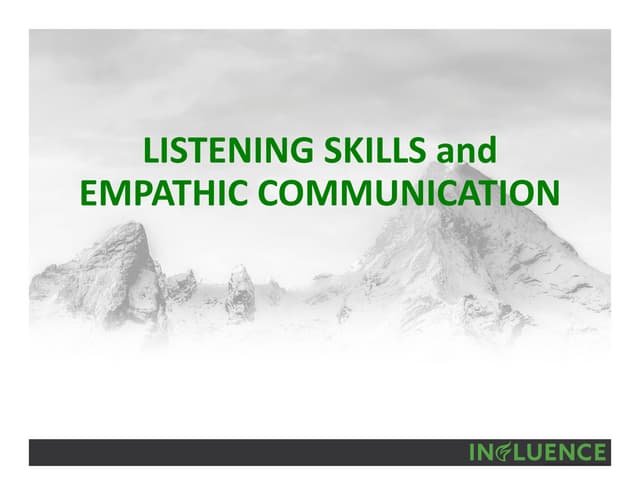 Listening Skills & Empathic Communi...
