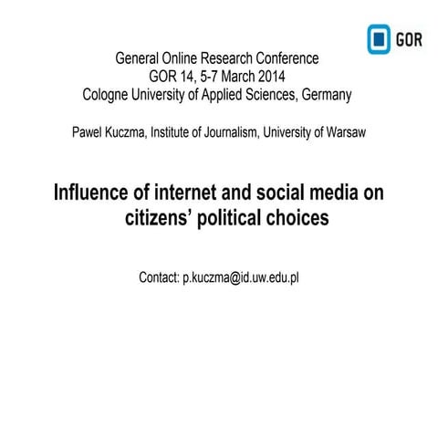 Influence of internet and social media on citizens’ political choices