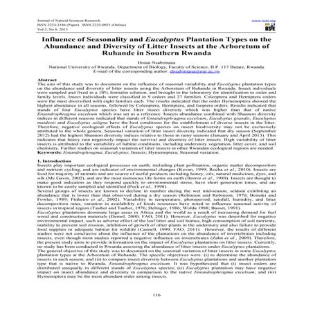 Influence of seasonality and eucalyptus plantation types on the abundance and...