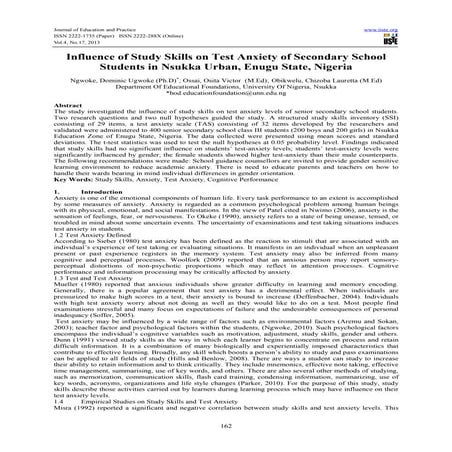 Test anxiety gender and academic achievements | PDF