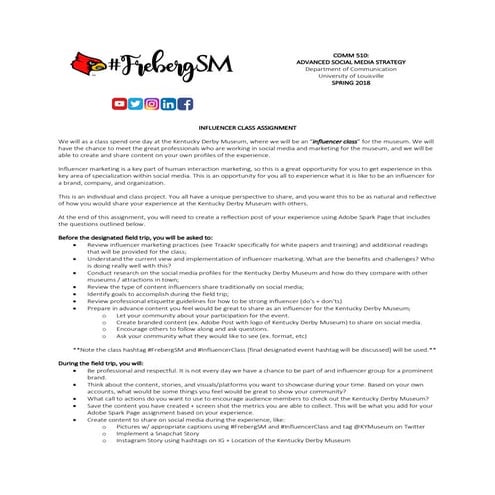 Influencer Class Assignment