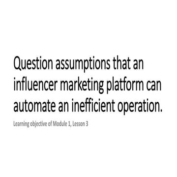 Influencer marketing strategy - module 1 lesson 3