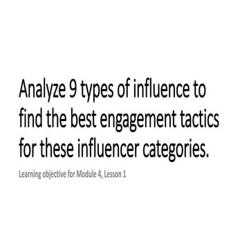 Influencer marketing strategy - module 4 lesson 1