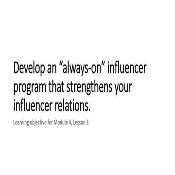 Influencer marketing strategy - module 4 lesson 3