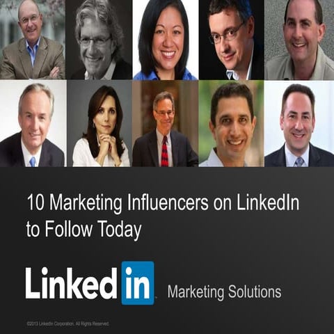 10 Marketing Influencers on LinkedIn to Follow Today