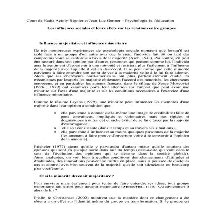 Influence sociale groupe