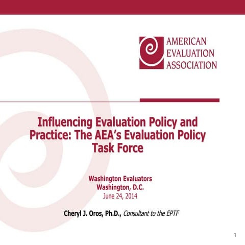 Influencing Evaluation Policy and Practice: The American Evaluation Associati...