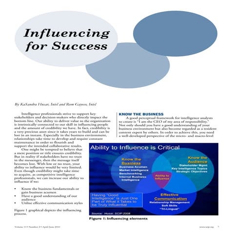 Influencing For Success Ci Magazine 2010